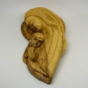 Mary Holding Jesus Olive Wood Handmade Carving (Hanging)
